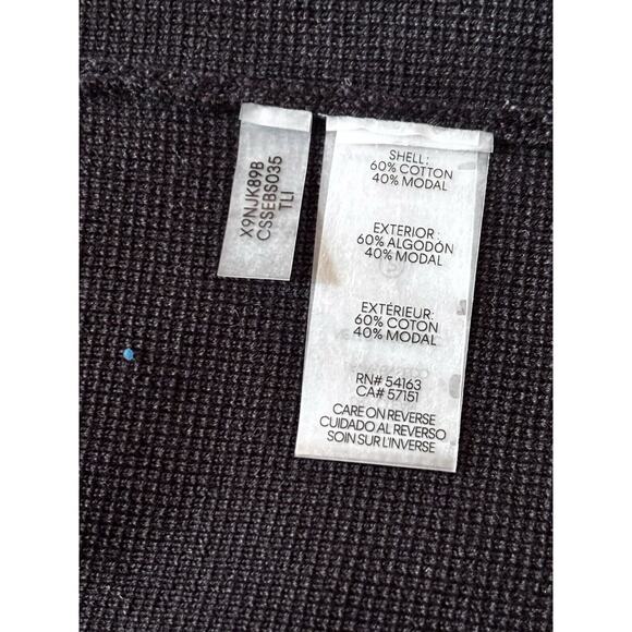 Calvin Klein Open Front Long Cardigan 2X Gray Purple Black Color Block Stripes - Picture 7 of 11